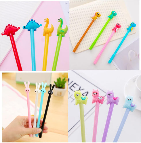 YYaaloa 140pcs Cute Cartoon Gel Ink Pens, 0.5 mm Black Ink Assorted Styles, Fun Kawaii Pens for Kids, Office