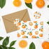 50 4 6 Inch FYSUIMU Pcs Little Cuties Thank You Cards Greeting Cards with Envelopes Stickers Orange Watercolor Blank