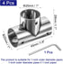 4Pcs 3 1" uxcell Tee Structural Pipe Connectors Way End Rails Clamp with Wrench Stainless Steel Corner Pipe Fittings