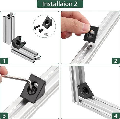 JiGiU 10PCS Triangle Angle Sharp Corner Bracket, Black Connector for 6mm Slot Aluminum Extrusion Profile