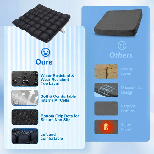 Yu&Yang 3d (1pcs) Inflatable Airplane Seat Cushion For Long Flights, Portable Travel Seat Cushion With Ergonomic