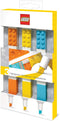 IQ LEGO Stationery 3 Pack - Highlighter Markers with 4x2 Building Bricks in Yellow, Orange, Blue