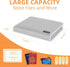 JUNDUN Accordion File Organizer, 12 Pocket Expanding File Folder with Zipper & Labels, Silver