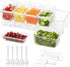 Seeshu Condiment Server Clear Acrylic Condiment Caddy with Ice Chamber, Removable Food Containers