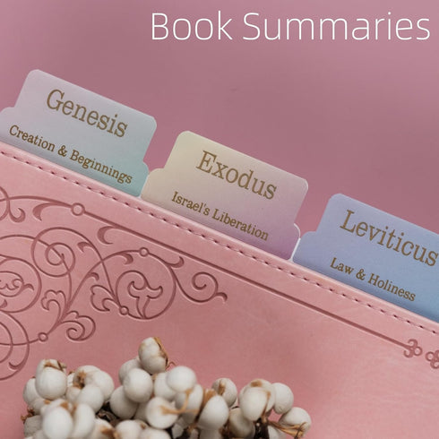 UPAFEXXI Summaries(Gold 80Chapters -Laminated Bible Tabs with Book Foil Embossed Lettering), Bible Tabs for Women