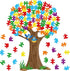 Classroom Tree Bulletin Board Set, Puzzle Pieces Cutouts for School Elementary Teacher Chalkboard Wall Decor