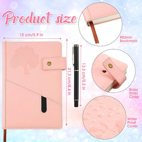 Cholemy 12 Pcs Christmas Gifts Journal for Women Men, A5 Leather Hardcover Notebook with Pen, 200 Pages