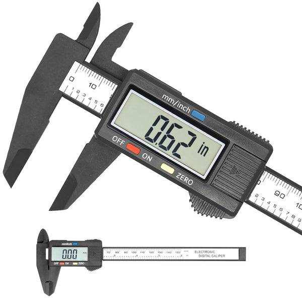 Electronic Digital Caliper, Plastic Vernier Measuring Tool with Extra Large LCD Screen, 0-6 Inch/150 mm