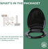 Renovators Supply Manufacturing Plastic Soft Close Toilet Seat Elongated Quiet-Close Lid, Contoured Seat, Easy