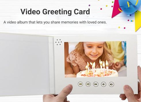 720P 128M (4.3inch) Diyeeni Video Greeting Card, Customizable Video Book with LCD Screen, HD Video Playback, Memory