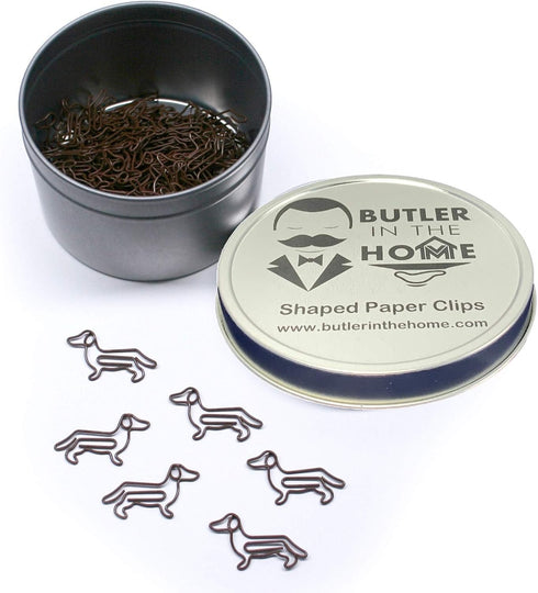 Butler in the Home Dog Dachshund Shaped Paper Clips Great for Paper Clip Collectors or Dog Lovers (Brown 100 Count)