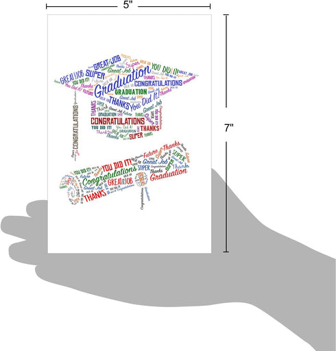 The Best Card Company Graduation Greeting Card with Envelope, Congratulations Graduate Notecard for School, College