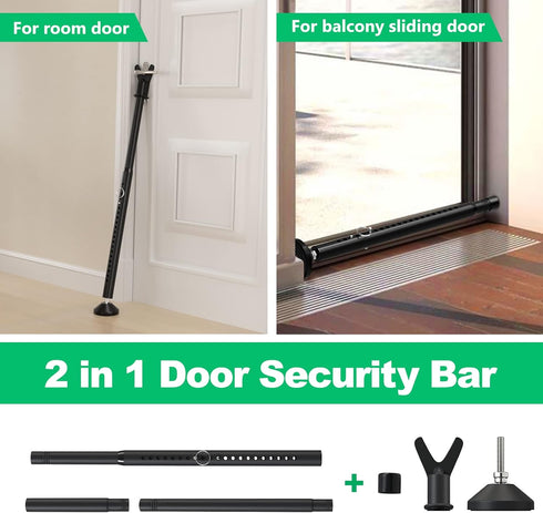 Jammer 1Pack Sliding Glass Door Lock & Door Stoppers Security Bar Keep Your Home Security, Adjustable