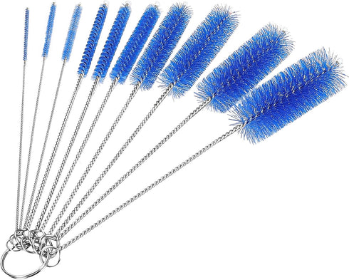 CiaraQ Bottle Cleaning Brushes, 8 Inch Nylon Tube Brush Set, Cleaner for Narrow Neck Bottles - Set of 10pcs