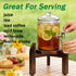 8"11.2" 5 Drink Dispenser Stand Adjustable Width for Gallon Water Jug & Beverage Jar, Sturdy Walnut Wood Holder
