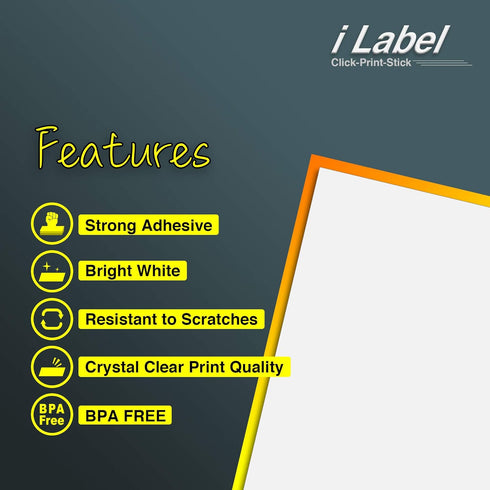 Full Sheet Label Sticker Paper, 8.5" x 11" for Laser & Inkjet Printers, 500 Sheets