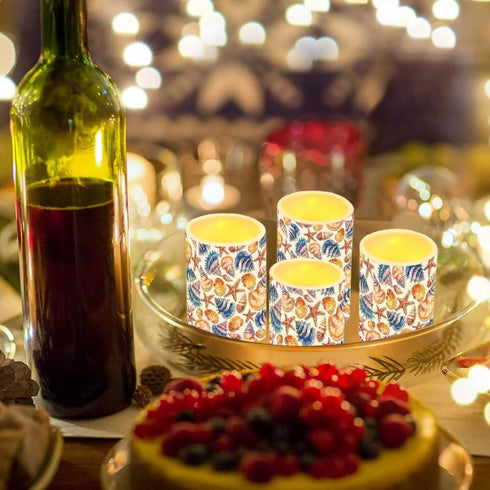 Set 4 Flameless Candles Battery Powered LED Candles with Timer and Color Changing Control Electric Candle for Indoor