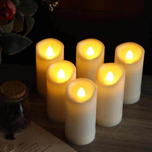 2"x4" LED Battery Operated Candles Plastic Flickering Flameless Candles with Timer Outdoor Waterproof Wedding Party