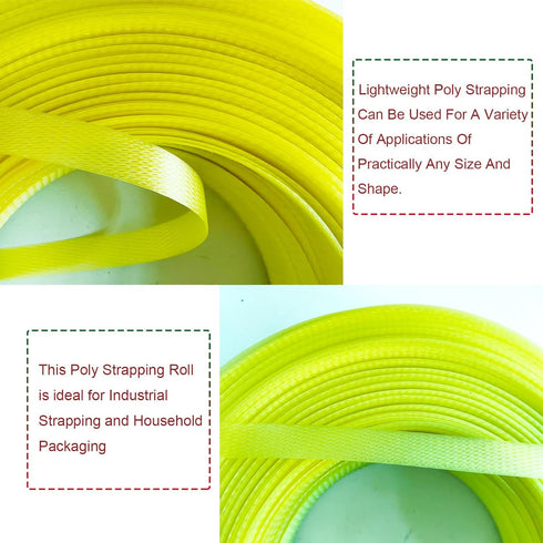 Banding Strapping Kit, Packaging Tool with 5900" Length Poly Strapping and 100 Buckles