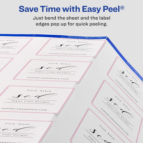 Avery Printable Blank Square Labels, 120 Customizable 2" x 2" Glossy White Labels (22565)