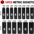 14 3/8-Inch Set, 7mm 21mm, 6-Point, 14 3/8" WIILDIS Pieces Drive Deep Impact Socket to CR-V, Metric, Pieces Dr. Socket