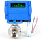 Motorized Ball Valve 3/4", Full Port Stainless Steel, 2 Wire Auto Return, Electric Shut Off, 9-24V AC/DC