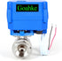 Motorized Ball Valve 3/4", Full Port Stainless Steel, 2 Wire Auto Return, Electric Shut Off, 9-24V AC/DC