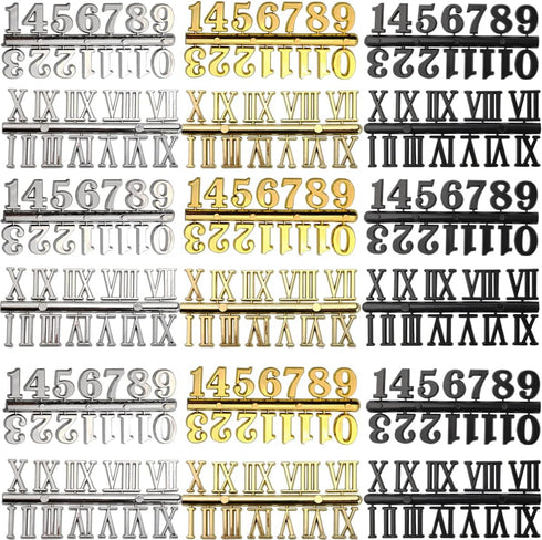 GXXMEI 18Sets Clock Numerals Kit, DIY Digital Clock Numbers for Design Replacement Repairing Clock Accessories