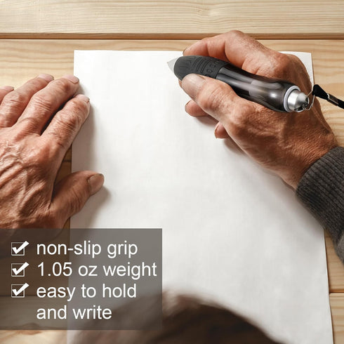 Tenare 5 Big Fat Pens with 10 Blue Extra Refills, Thick Ballpoint for Arthritis Hands, Wide Grip Handwriting Aids