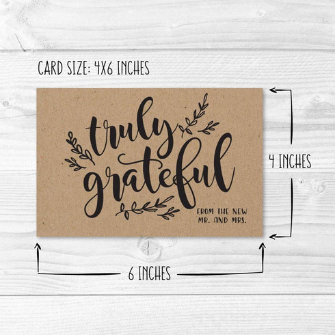 Hadley Designs 24 Rustic Wedding Thank You Cards with Envelopes, Wedding Thank You from The New Mr. and Mrs.
