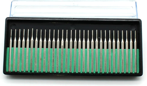 TEMO 30 pc 1 mm Coarse Diamond Coated Burrs Glass Drill Bit Set, Grit 80 with 1/8 Inch Shank