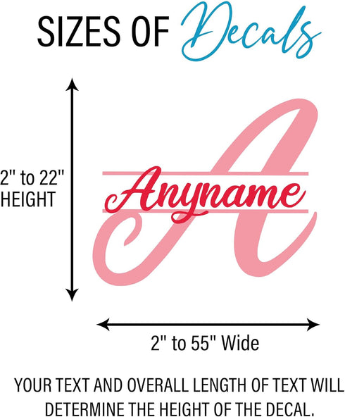 Custom Name Wall Decal Personalized Alphabet Monogram Big Letter Name Transparent DTF Vinyl Removable Nursery Wall