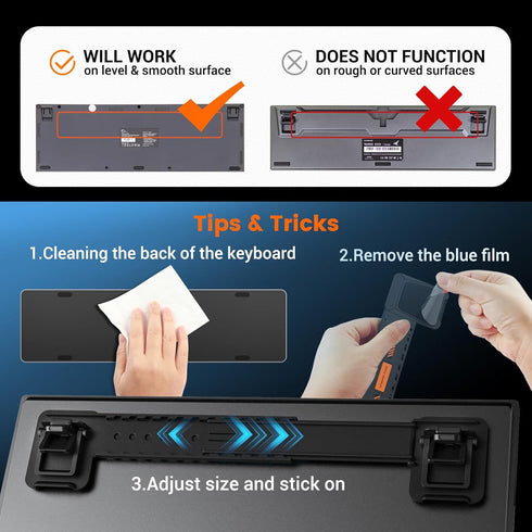 HONKID Computer Keyboard Stand for Desktop,Adjustable Keyboard Riser for Apple Magic Keyboard and Flat-Back Keyboards