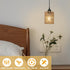 1-Light 4.75.9in 61in LAMSU Rattan Pendant Lights, Boho Farmhouse Pendant Lighting with Hand Woven Shade, Small Wicker
