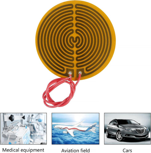 20PCS Film Heater Plate Adhesive Pad, PI Heating Elements Film with Cord (12V 12W + 12V 13W)