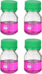 PATIKIL 4 Pack Reagent Media Storage Bottles, 100ml Borosilicate Glass Graduated Round Bottles, Clear