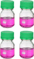 PATIKIL 4 Pack Reagent Media Storage Bottles, 100ml Borosilicate Glass Graduated Round Bottles, Clear