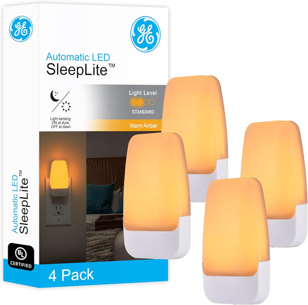 GE Sleeplite Night Lights Plug Into Wall, Dusk to Dawn Sensor, Ambient