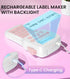 Rechargeable Pink Label Maker with Tape, Bluetooth Labeler Machine LM1600, Backlit Screen, Easy to Use, Inkless