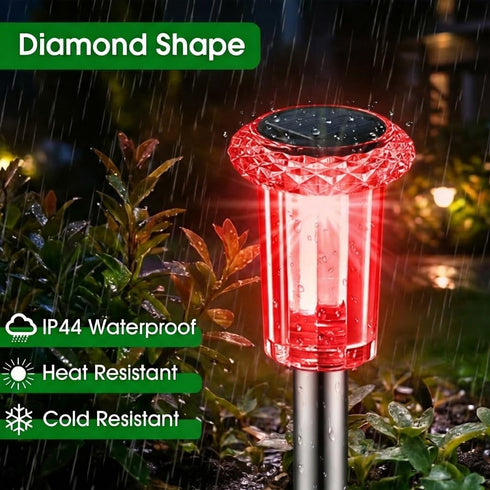 10 Pack Eyrosa Solar Outdoor Lights, Solar Pathway Lights Outdoor Waterproof, Stainless Steel Stake Lighting for Garden