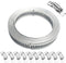 10FT Metal Strapping Hose Clamps + 10 Fasteners Adjustable Large Worm Gear Clamps Assortment Kit for Pipe WSWECCL