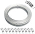 10FT Metal Strapping Hose Clamps + 10 Fasteners Adjustable Large Worm Gear Clamps Assortment Kit for Pipe WSWECCL