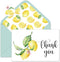 Whaline 50 Pack Lemon Thank You Cards Bulk Boxed Fruit Greeting Cards