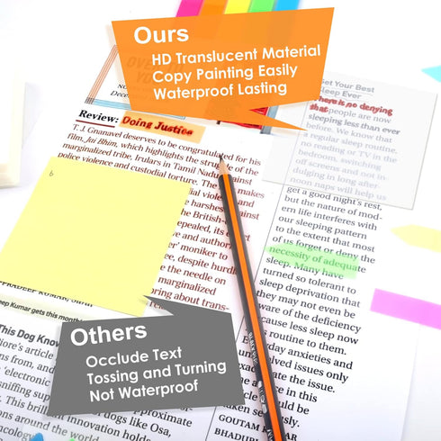 MIUTME 500 Pcs Transparent Sticky Notes, White Clear Sticky Notes, Waterproof Self-Stick Note Pads 3x3 Inch