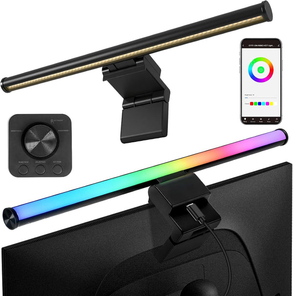 Hive Vibes 17" Monitor Light Bar with 15 Colors RGB Backlight, Wireless