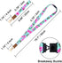 Wisdompro Cute Wrist & Neck Lanyard for Women, Breakaway Lanyards for ID Badges, Car Keys, Wallet - Powder Blue Flower
