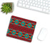 Southwestern Navajo Pattern Retro Style Mousepad, Dark Red Olive Green Design, Non-Slip Rubber Gaming Pad for