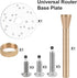 YAIRMIS 6-1/2" (6-1/2" Router Base Plate, Clear Acrylic, Letter-Marked Holes, w/BrassCentering Pin &Brass Nut, Screws