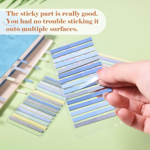BAYTORY 1380Pcs Transparent Highlighter Tape, Reusable Clear Sticky Tabs for Annotating Books, Office School Supplies
