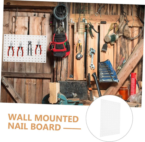balacoo Metal Pegboard Panel for Wall-Mounted Garage Tools Sturdy Tool Organizer Wall Mount with Classic White Finish